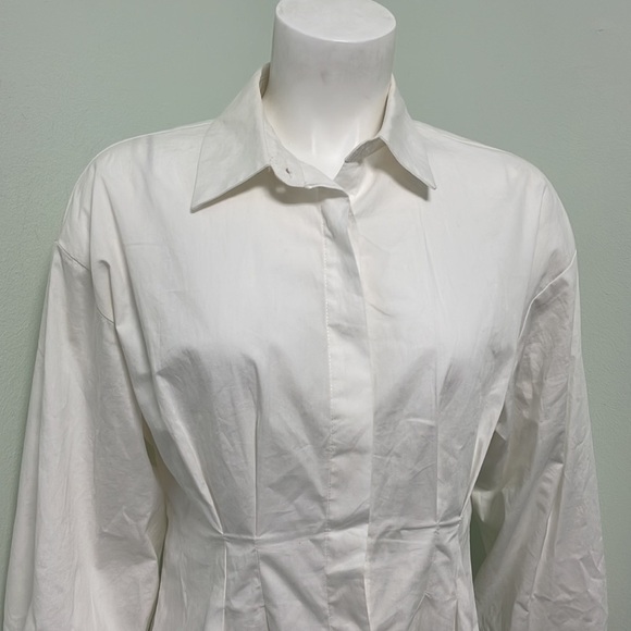 Mulla White shirt dress hidden buttons size medium - Picture 3 of 7